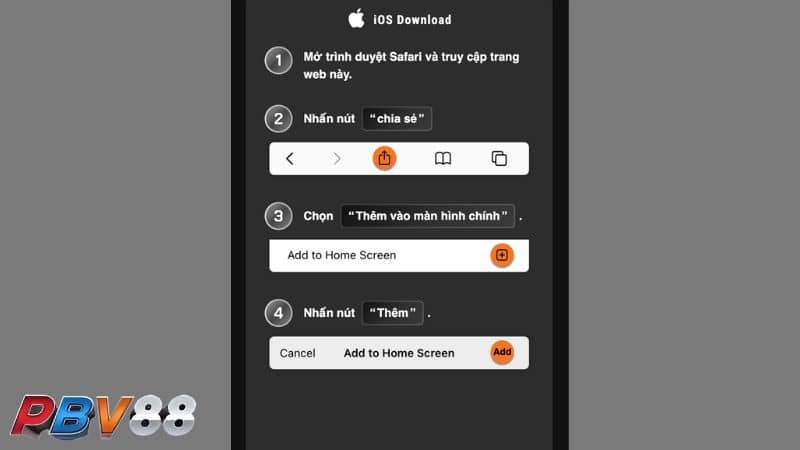 Tải app PBV88 trên điện thoại hệ điều hành IOS Tải app PBV88 trên điện thoại hệ điều hành IOS